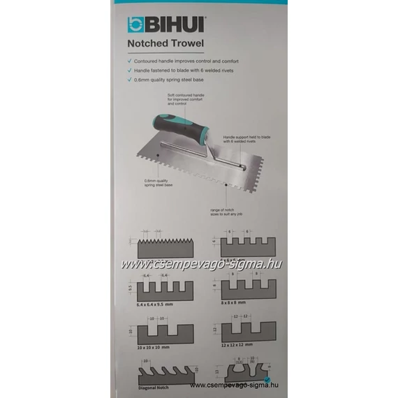 BIHUI glettvas 20x10x14 mm-es U alakú kiképzéssel