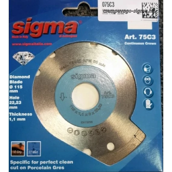 Sigma gyémánttárcsa D 115, 75C3